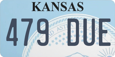 KS license plate 479DUE