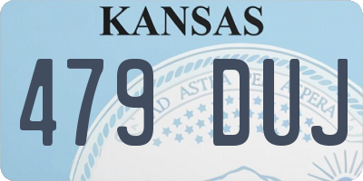 KS license plate 479DUJ