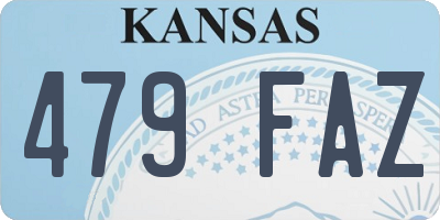 KS license plate 479FAZ
