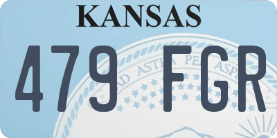 KS license plate 479FGR