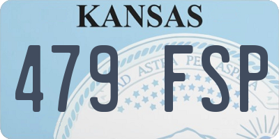 KS license plate 479FSP