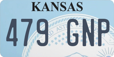 KS license plate 479GNP