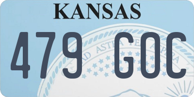 KS license plate 479GOC