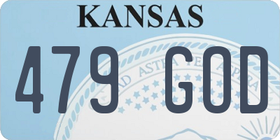 KS license plate 479GOD