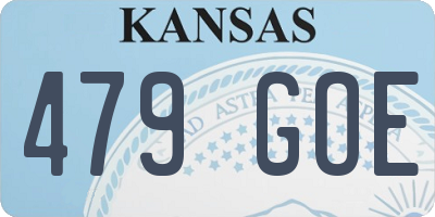 KS license plate 479GOE