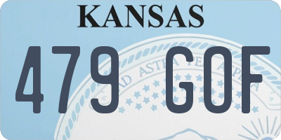 KS license plate 479GOF