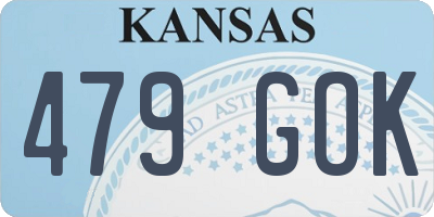 KS license plate 479GOK