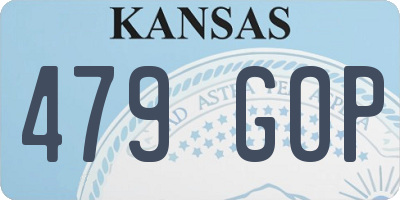 KS license plate 479GOP
