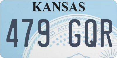 KS license plate 479GQR