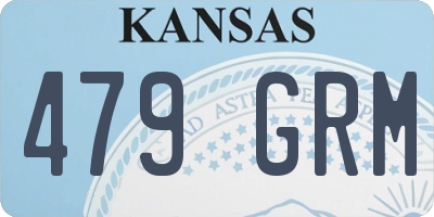 KS license plate 479GRM