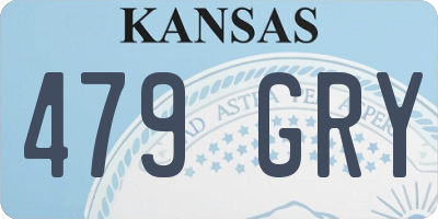 KS license plate 479GRY