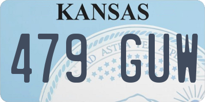 KS license plate 479GUW