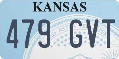 KS license plate 479GVT