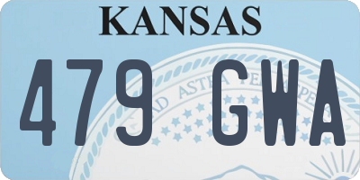 KS license plate 479GWA