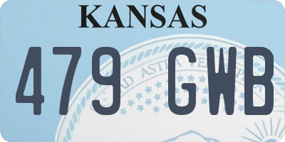KS license plate 479GWB