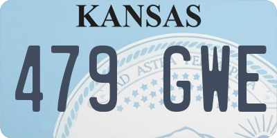 KS license plate 479GWE