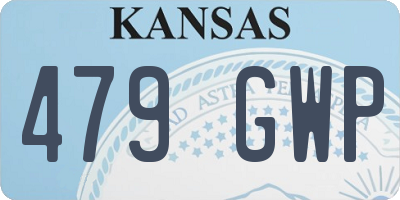 KS license plate 479GWP