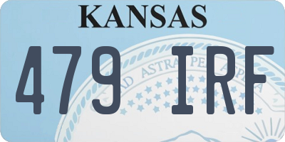 KS license plate 479IRF