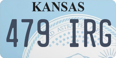 KS license plate 479IRG