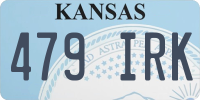 KS license plate 479IRK