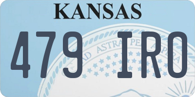 KS license plate 479IRO