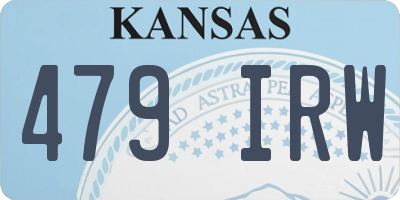 KS license plate 479IRW