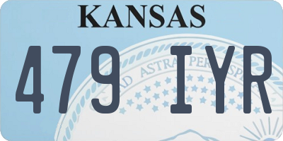 KS license plate 479IYR