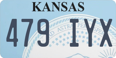 KS license plate 479IYX