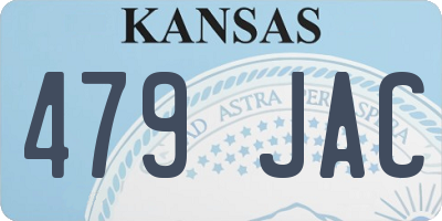 KS license plate 479JAC