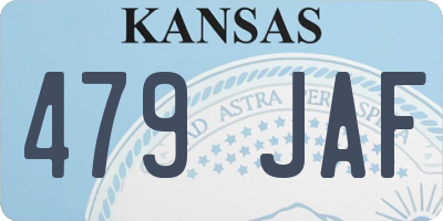 KS license plate 479JAF