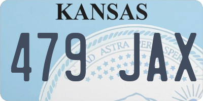 KS license plate 479JAX