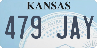KS license plate 479JAY