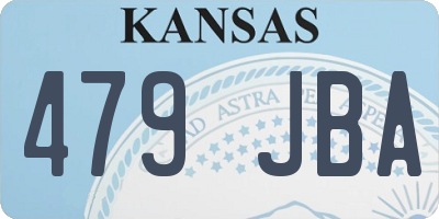 KS license plate 479JBA