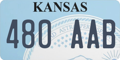 KS license plate 480AAB