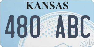 KS license plate 480ABC