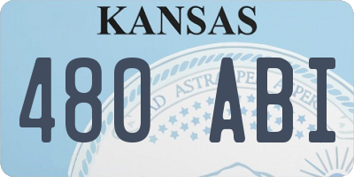 KS license plate 480ABI