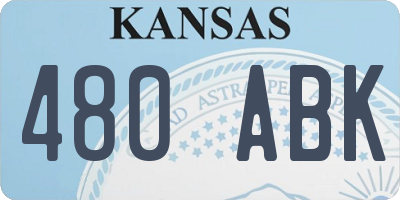 KS license plate 480ABK