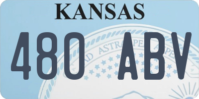 KS license plate 480ABV