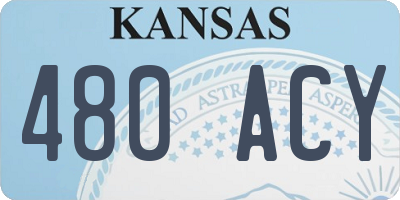 KS license plate 480ACY