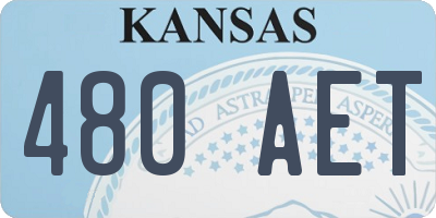 KS license plate 480AET