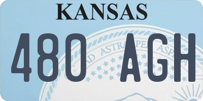KS license plate 480AGH