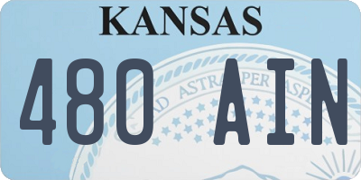 KS license plate 480AIN