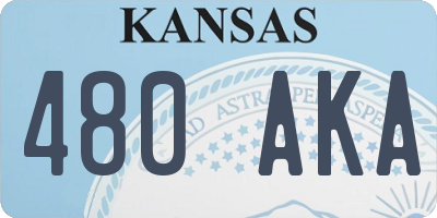 KS license plate 480AKA
