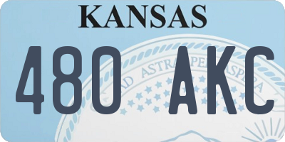KS license plate 480AKC
