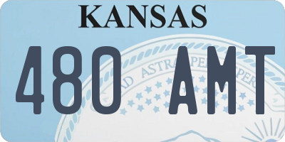 KS license plate 480AMT
