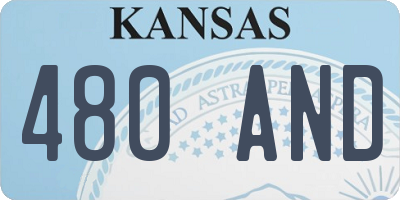 KS license plate 480AND