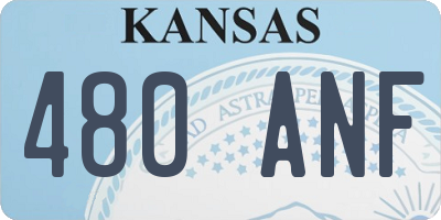 KS license plate 480ANF