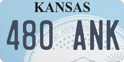 KS license plate 480ANK