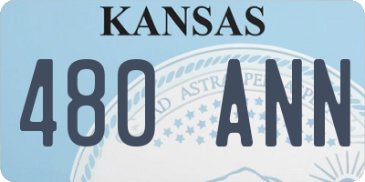 KS license plate 480ANN