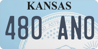 KS license plate 480ANO